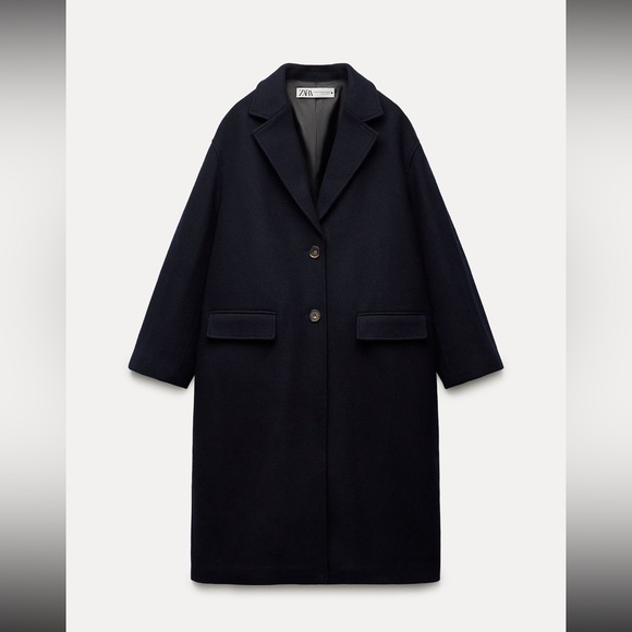 Nwt Zara Oversized Wool Blend Coat - Picture 1 of 13